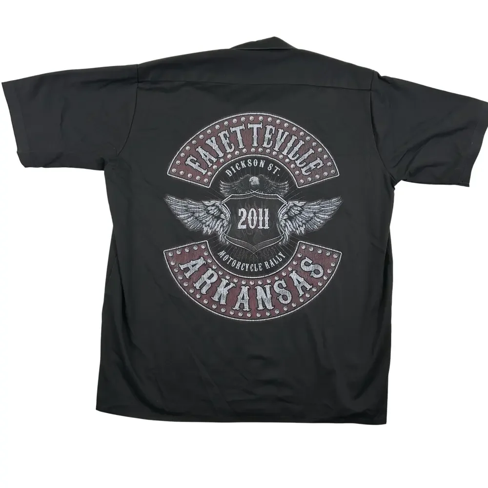 Choppers Button-Up Shirt Mens XL Black Biker Rally Fayetteville 2011 Motorcycle